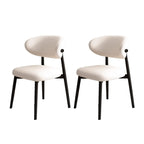 Ensemble de 2 chaises de salle à manger modernes en cuir et bois