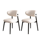 Ensemble de 2 chaises de salle à manger modernes en cuir et bois