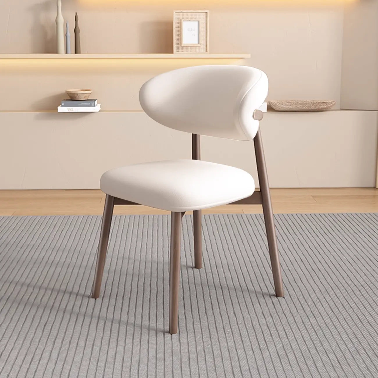 Ensemble de 2 chaises de salle à manger modernes en cuir et bois