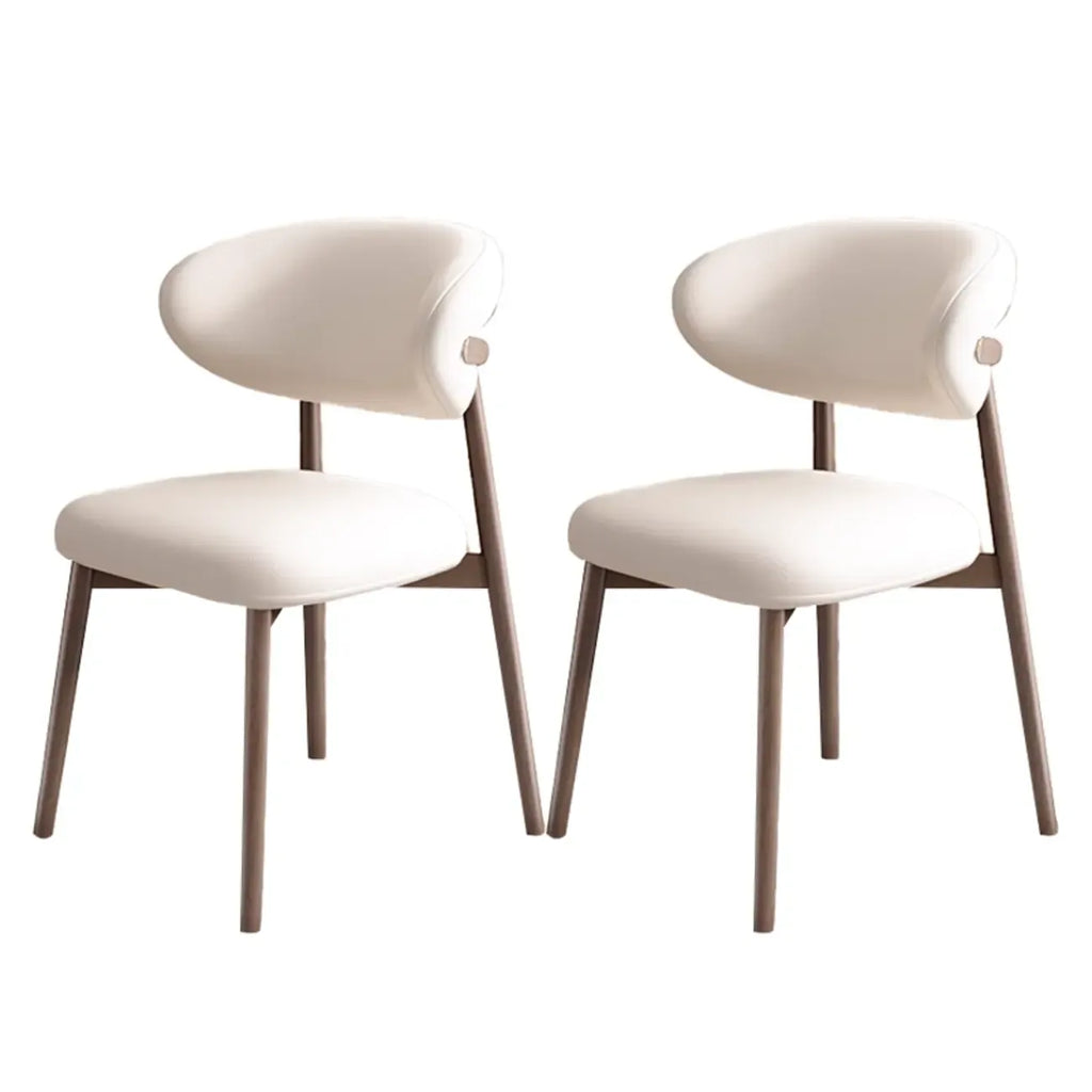 Ensemble de 2 chaises de salle à manger modernes en cuir et bois
