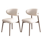 Ensemble de 2 chaises de salle à manger modernes en cuir et bois