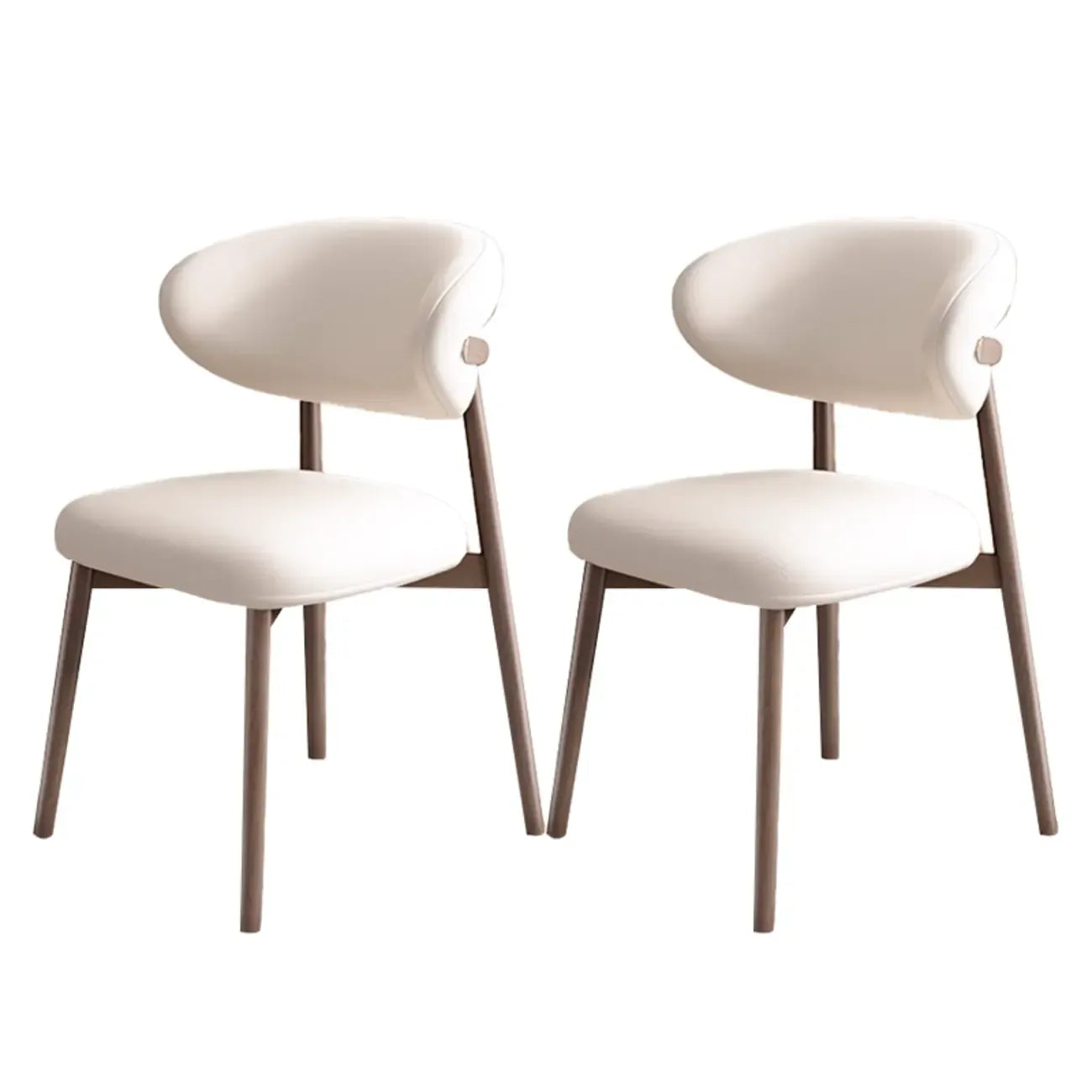 Ensemble de 2 chaises de salle à manger modernes en cuir et bois