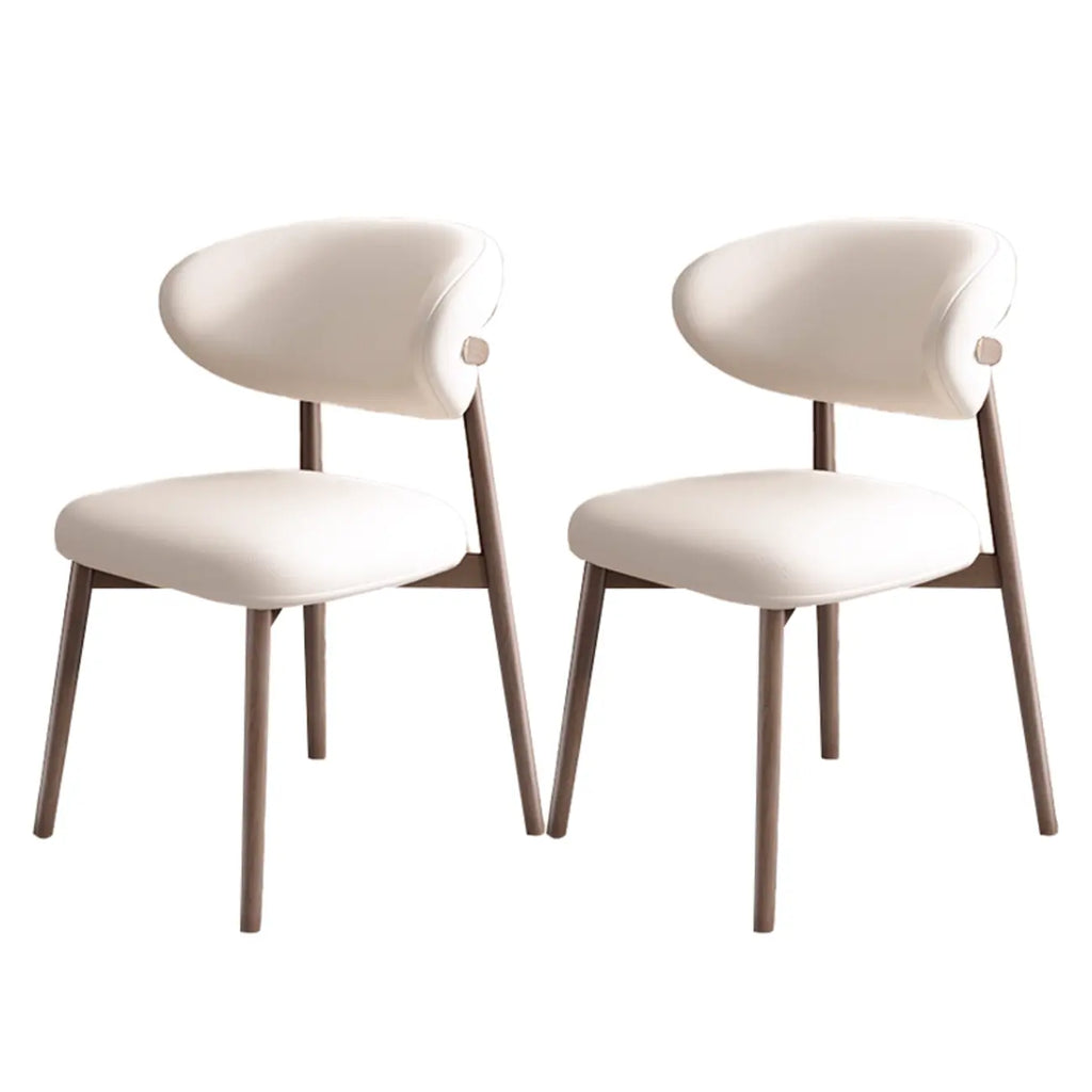 Ensemble de 2 chaises de salle à manger modernes en cuir et bois