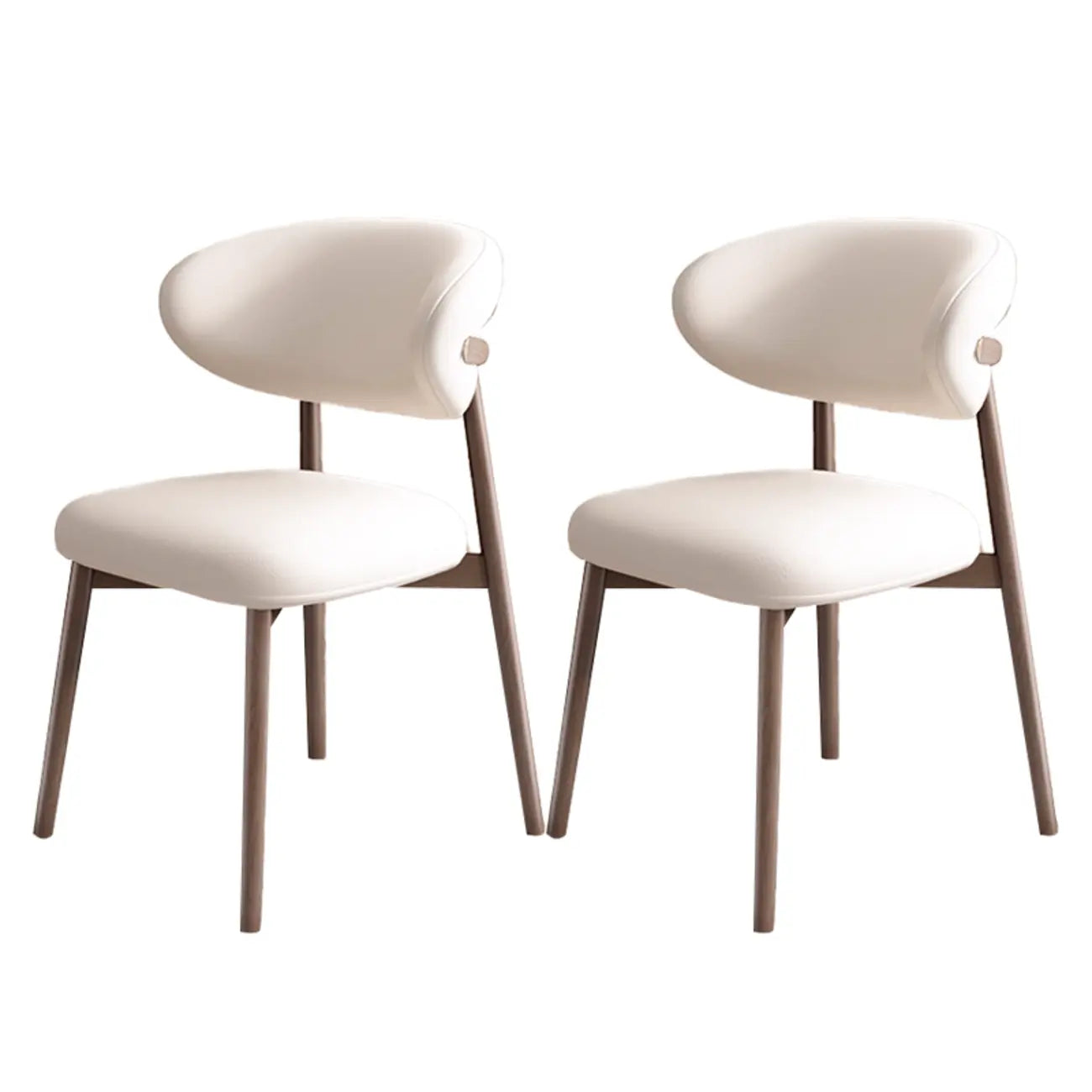 Ensemble de 2 chaises de salle à manger modernes en cuir et bois