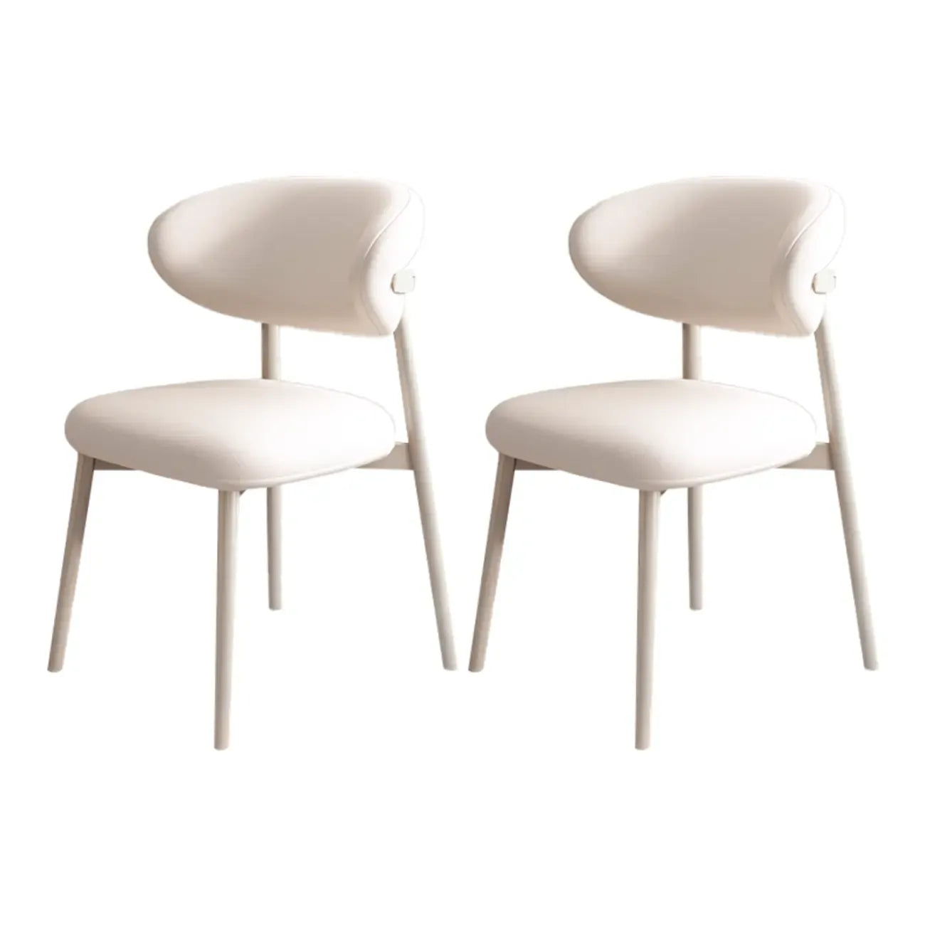 Ensemble de 2 chaises de salle à manger modernes en cuir et bois