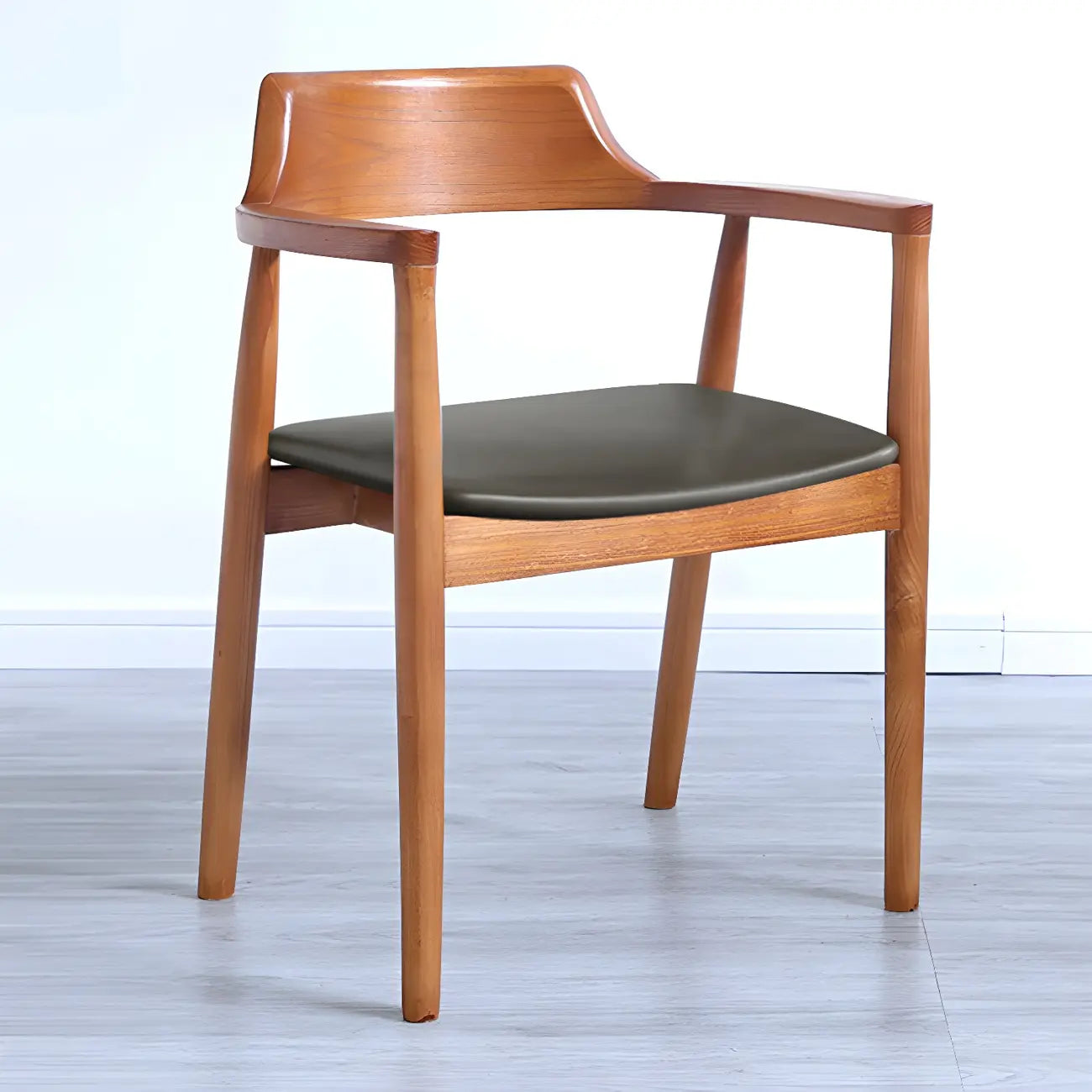 Ensemble de 2 chaises de salle à manger en bois massif style milieu du siècle
