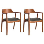 Ensemble de 2 chaises de salle à manger en bois massif style milieu du siècle