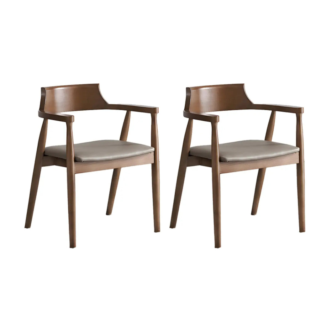 Ensemble de 2 chaises de salle à manger en bois massif style milieu du siècle