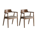 Ensemble de 2 chaises de salle à manger en bois massif style milieu du siècle