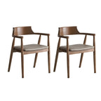 Ensemble de 2 chaises de salle à manger en bois massif style milieu du siècle