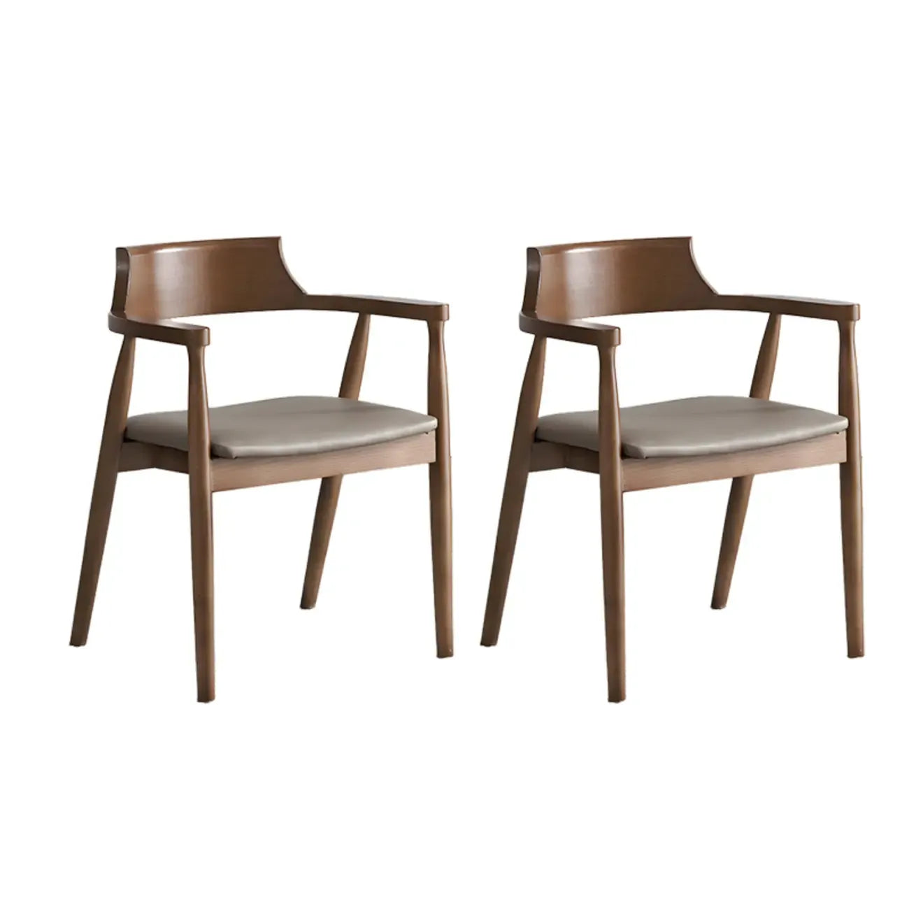 Ensemble de 2 chaises de salle à manger en bois massif style milieu du siècle