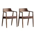 Ensemble de 2 chaises de salle à manger en bois massif style milieu du siècle