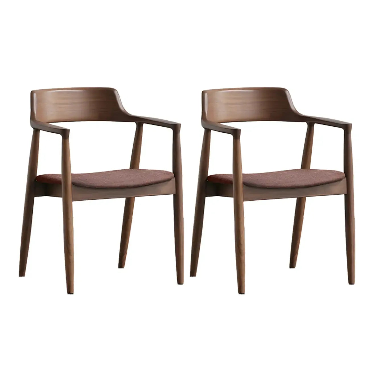 Ensemble de 2 chaises de salle à manger en bois massif style milieu du siècle
