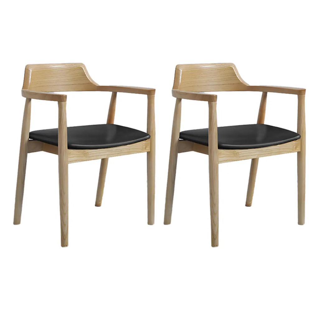 Ensemble de 2 chaises de salle à manger en bois massif style milieu du siècle