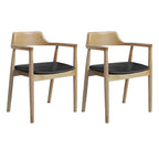 Ensemble de 2 chaises de salle à manger en bois massif style milieu du siècle