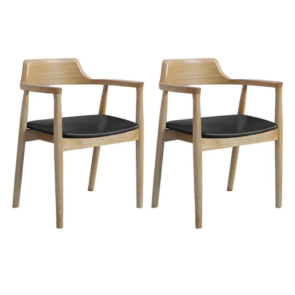 Ensemble de 2 chaises de salle à manger en bois massif style milieu du siècle