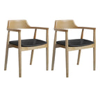 Ensemble de 2 chaises de salle à manger en bois massif style milieu du siècle