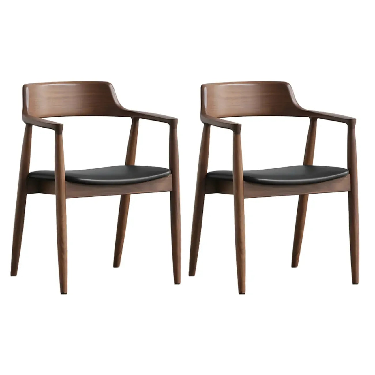 Ensemble de 2 chaises de salle à manger en bois massif style milieu du siècle