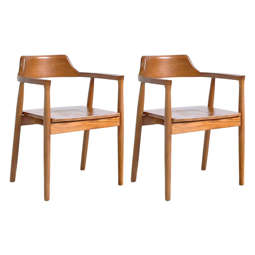 Ensemble de 2 chaises de salle à manger en bois massif style milieu du siècle