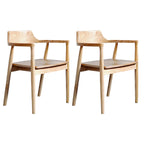 Ensemble de 2 chaises de salle à manger en bois massif style milieu du siècle