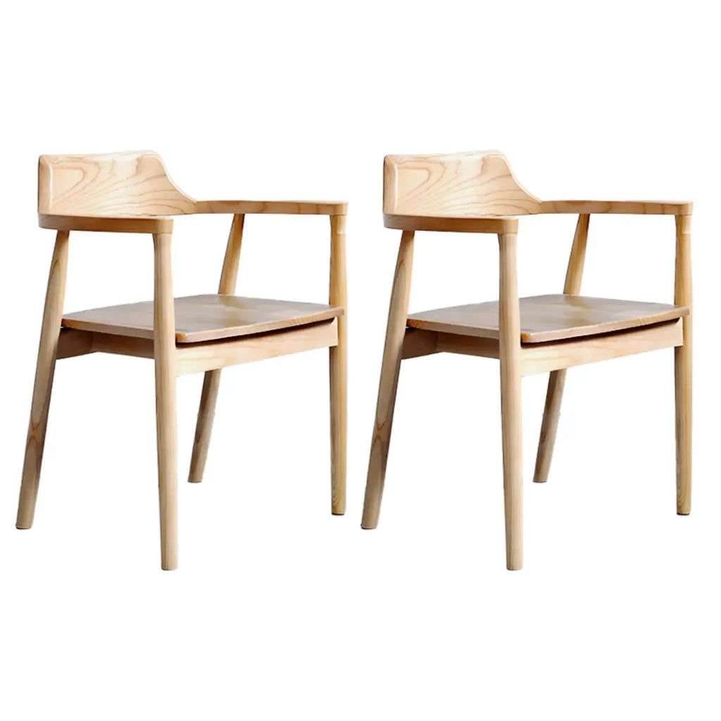 Ensemble de 2 chaises de salle à manger en bois massif style milieu du siècle