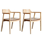 Ensemble de 2 chaises de salle à manger en bois massif style milieu du siècle