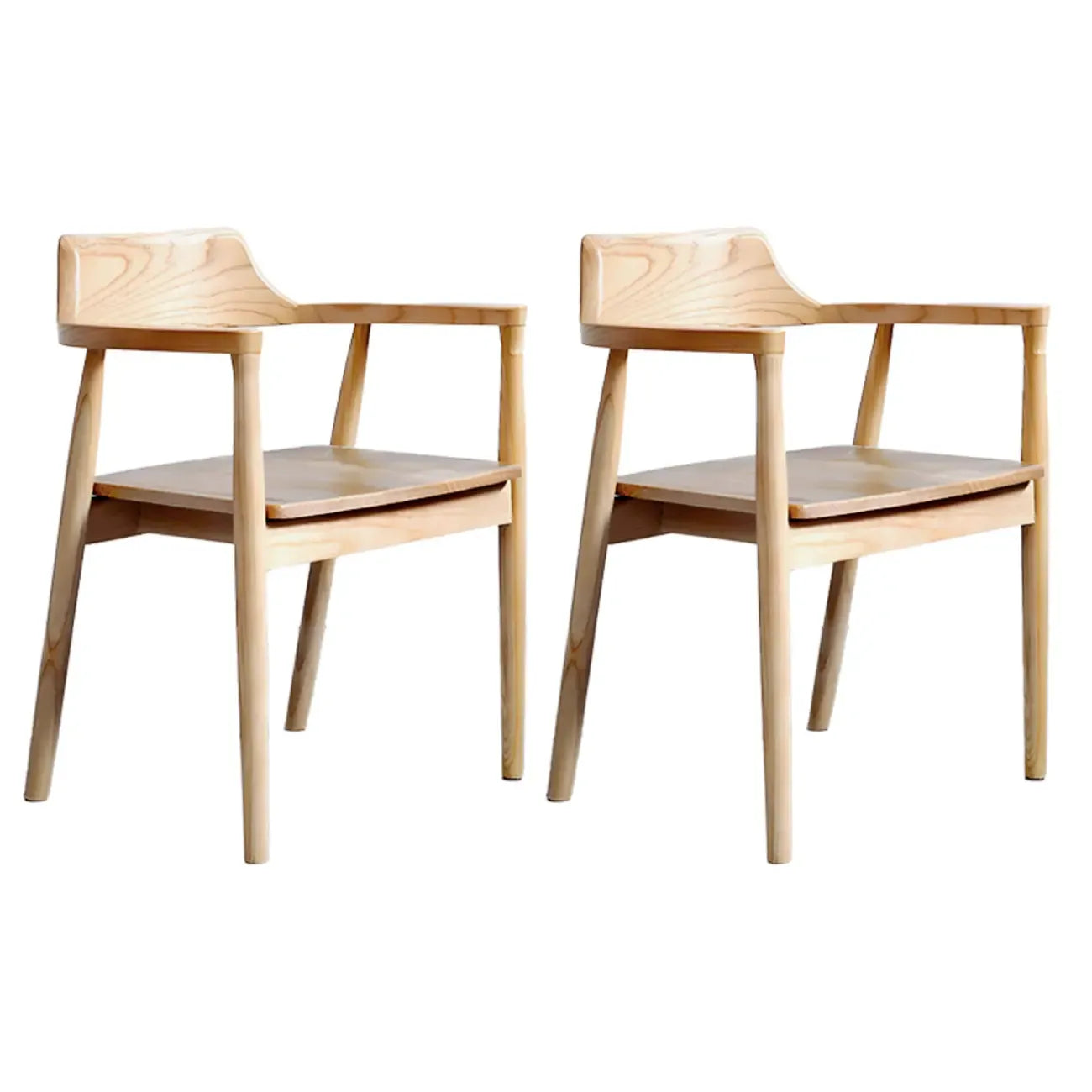 Ensemble de 2 chaises de salle à manger en bois massif style milieu du siècle