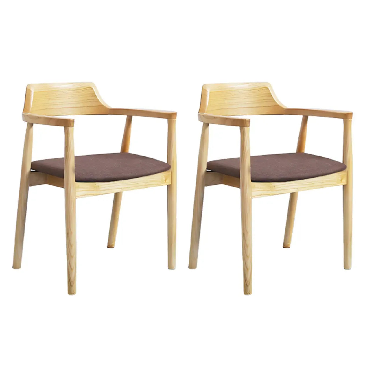 Ensemble de 2 chaises de salle à manger en bois massif style milieu du siècle
