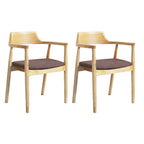 Ensemble de 2 chaises de salle à manger en bois massif style milieu du siècle