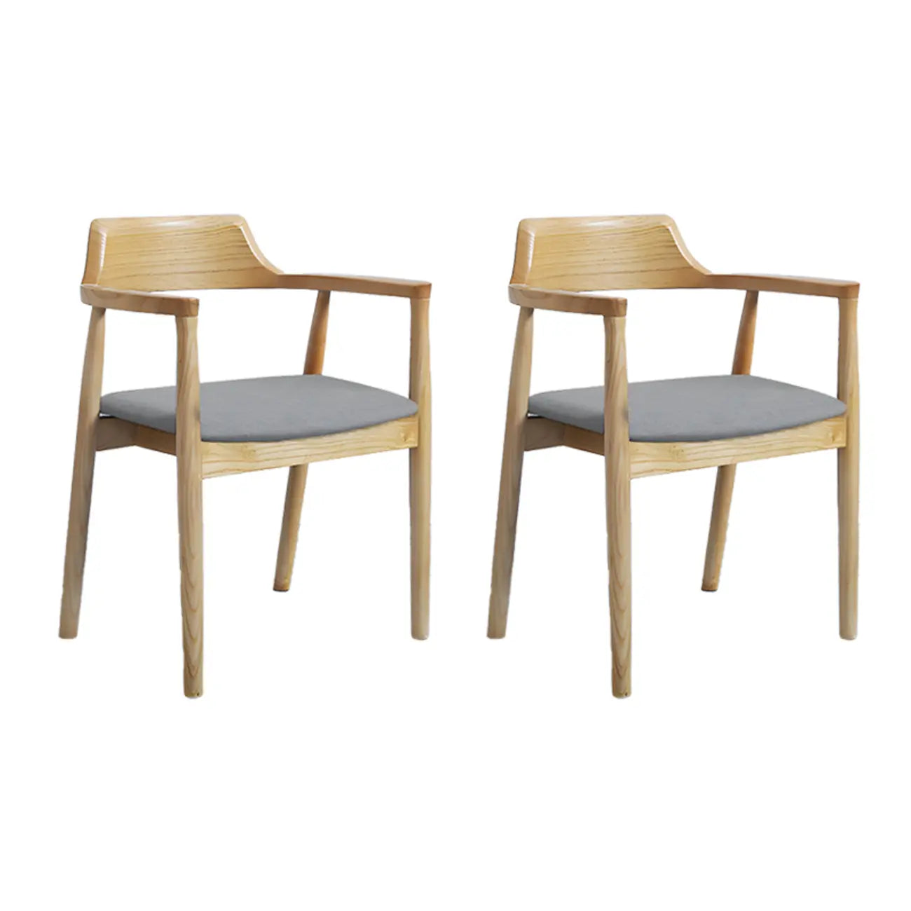 Ensemble de 2 chaises de salle à manger en bois massif style milieu du siècle
