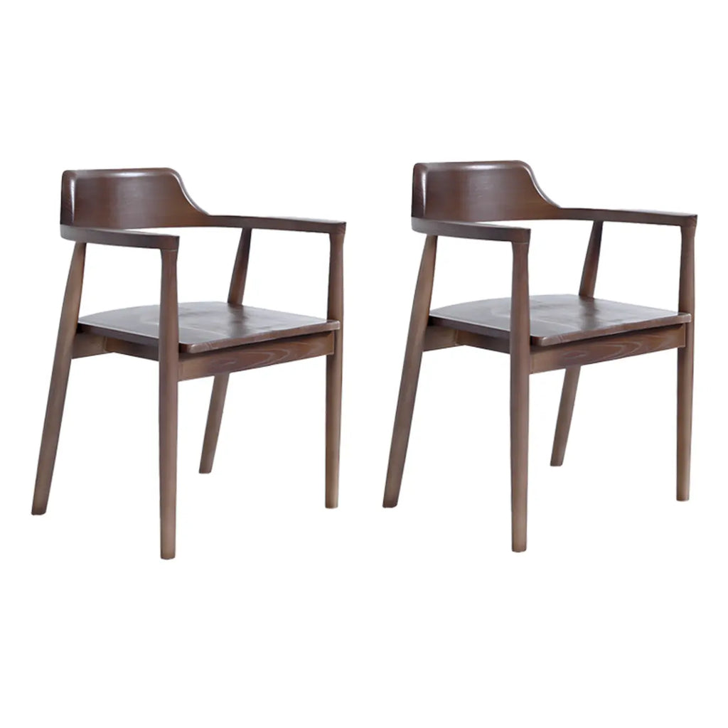 Ensemble de 2 chaises de salle à manger en bois massif style milieu du siècle
