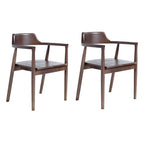 Ensemble de 2 chaises de salle à manger en bois massif style milieu du siècle