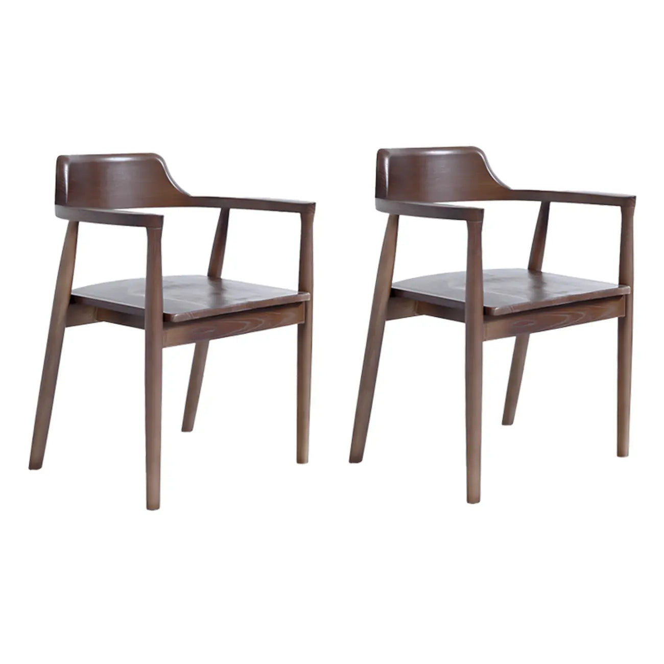 Ensemble de 2 chaises de salle à manger en bois massif style milieu du siècle