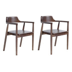 Ensemble de 2 chaises de salle à manger en bois massif style milieu du siècle