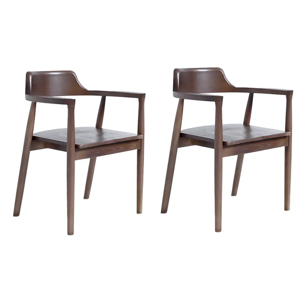 Ensemble de 2 chaises de salle à manger en bois massif style milieu du siècle
