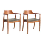 Ensemble de 2 chaises de salle à manger en bois massif style milieu du siècle