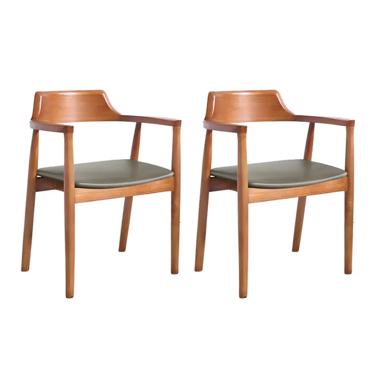 Ensemble de 2 chaises de salle à manger en bois massif style milieu du siècle