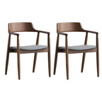 Ensemble de 2 chaises de salle à manger en bois massif style milieu du siècle