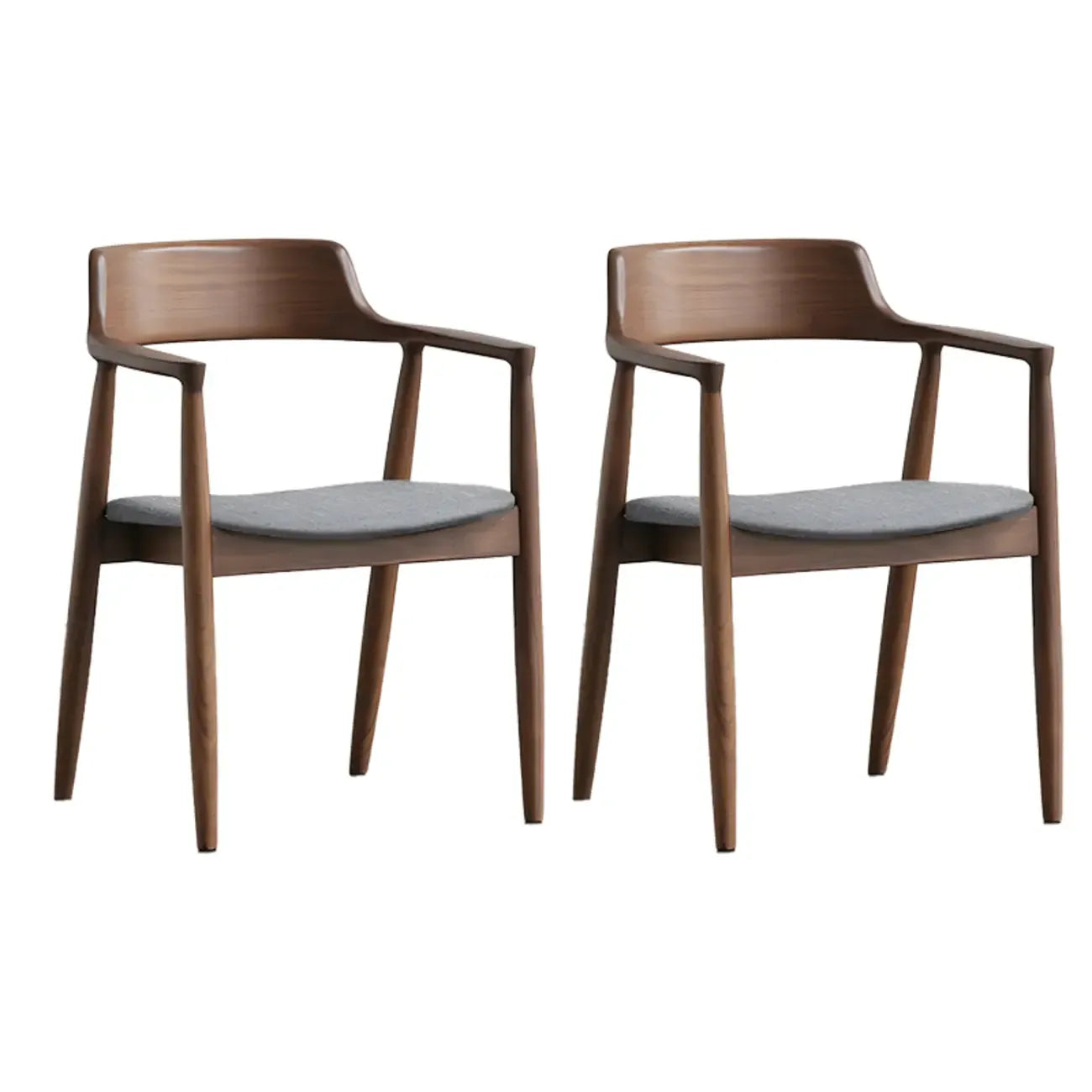 Ensemble de 2 chaises de salle à manger en bois massif style milieu du siècle