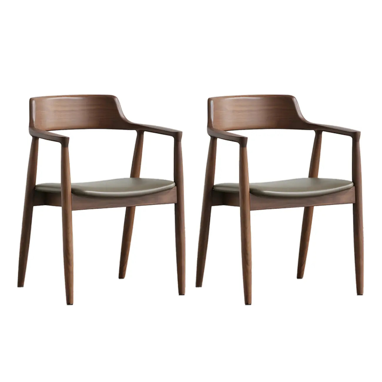 Ensemble de 2 chaises de salle à manger en bois massif style milieu du siècle
