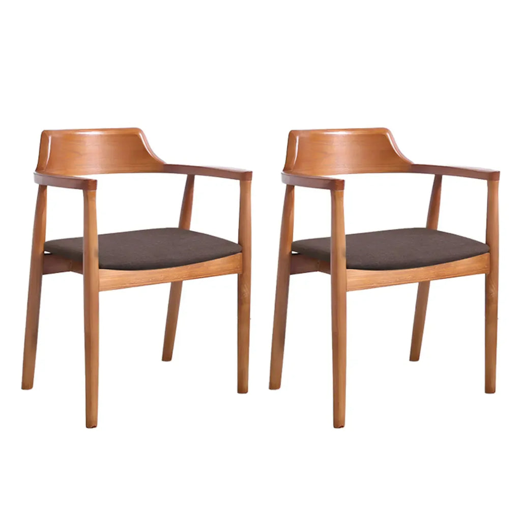 Ensemble de 2 chaises de salle à manger en bois massif style milieu du siècle