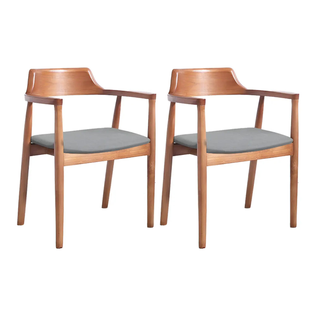 Ensemble de 2 chaises de salle à manger en bois massif style milieu du siècle