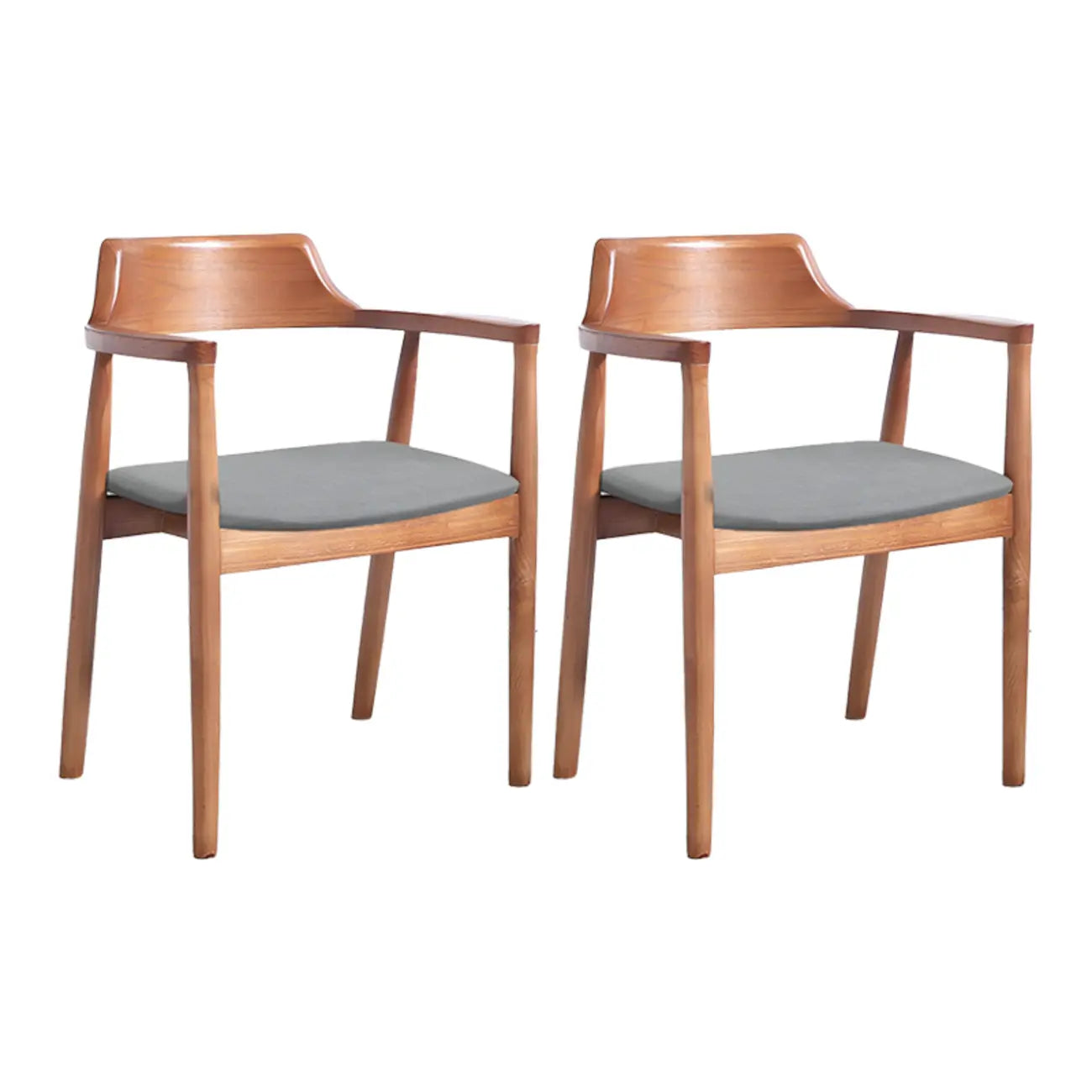 Ensemble de 2 chaises de salle à manger en bois massif style milieu du siècle