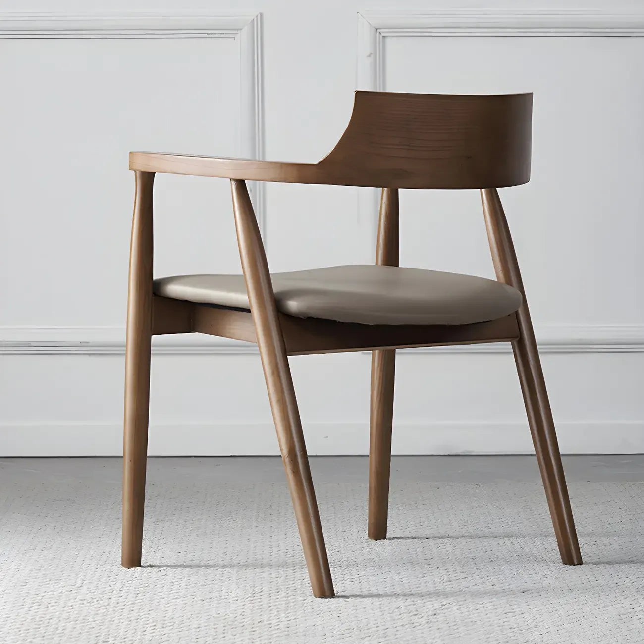 Ensemble de 2 chaises de salle à manger en bois massif style milieu du siècle