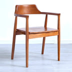 Ensemble de 2 chaises de salle à manger en bois massif style milieu du siècle