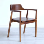 Ensemble de 2 chaises de salle à manger en bois massif style milieu du siècle