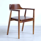 Ensemble de 2 chaises de salle à manger en bois massif style milieu du siècle