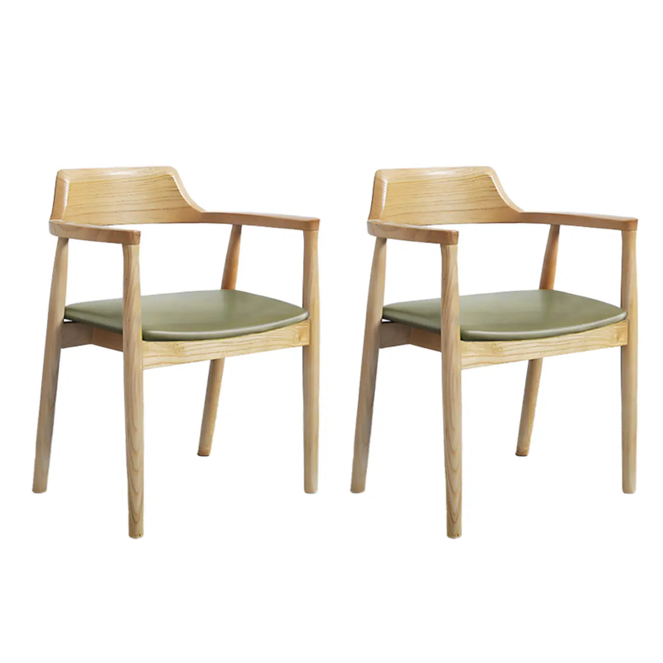 Ensemble de 2 chaises de salle à manger en bois massif style milieu du siècle