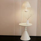 Lampadaire contemporain en métal noir avec table d'appoint