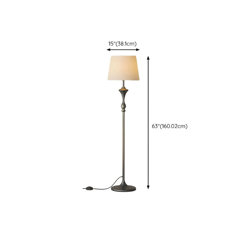 Lampadaire moderne en métal noir 63 avec étagère et éclairage LED
